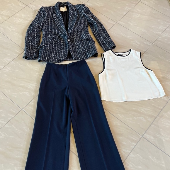 #2105 L'AGENCE hudson tweed jacket 4, Theory Tank S, Ralph Lauren Pants 4 - Picture 3 of 16